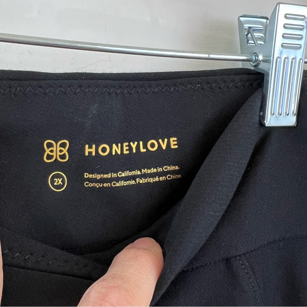 HONEYLOVE EverReady Size 2X Ponte Knit‎ pull on Slim 2-Pocket Ankle Pants Black - Picture 4 of 10